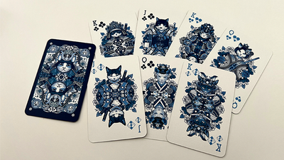 Neko Samurai (Mini Blue) Playing Cards