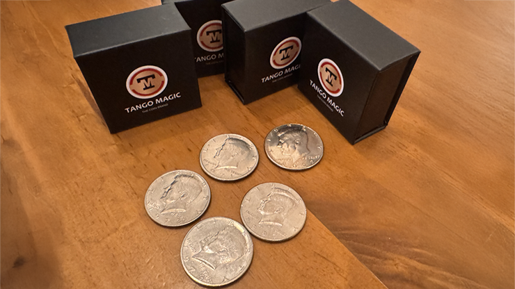 Expanded Shell Half Dollar (plus 4 Regular Coins) by Tango Magic
