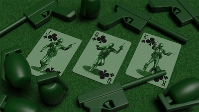Army Men Playing Cards