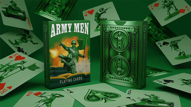 Army Men Playing Cards