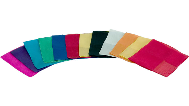 Silks 15 inch 12 Pack (Assorted) Magic by Gosh - Trick
