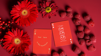 Keep Smiling Red V2 Playing Cards by Bocopo