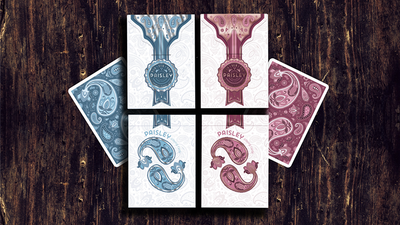 Marked Paisley Ton sur Ton Poudre Rouge Playing Cards