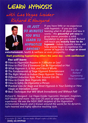 Learn Hypnosis by Richard Nongard - DVD